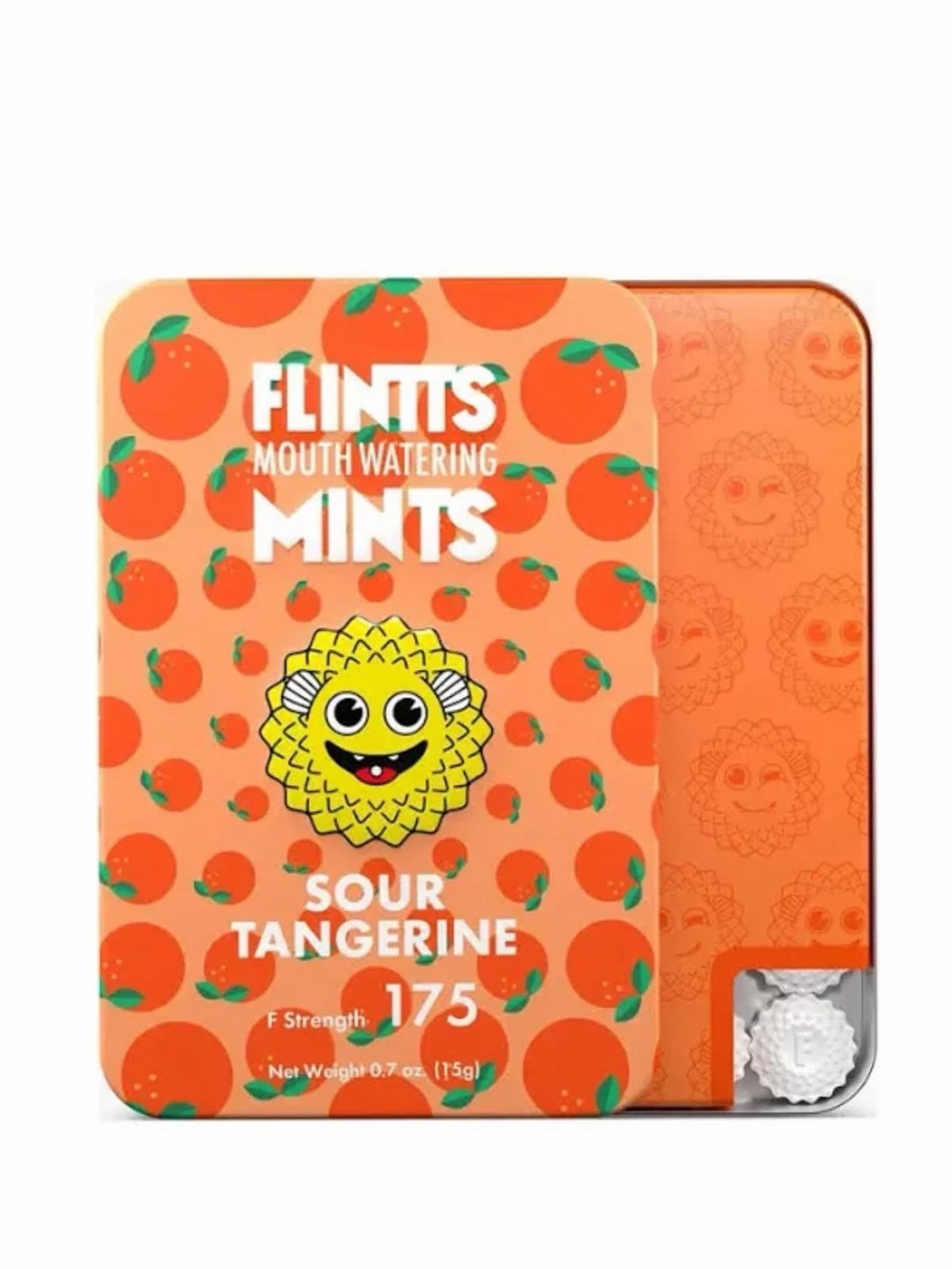 Flintts Mints - Sour Tangerine (1 tin) - NEW!! As seen on TikTok   candy health